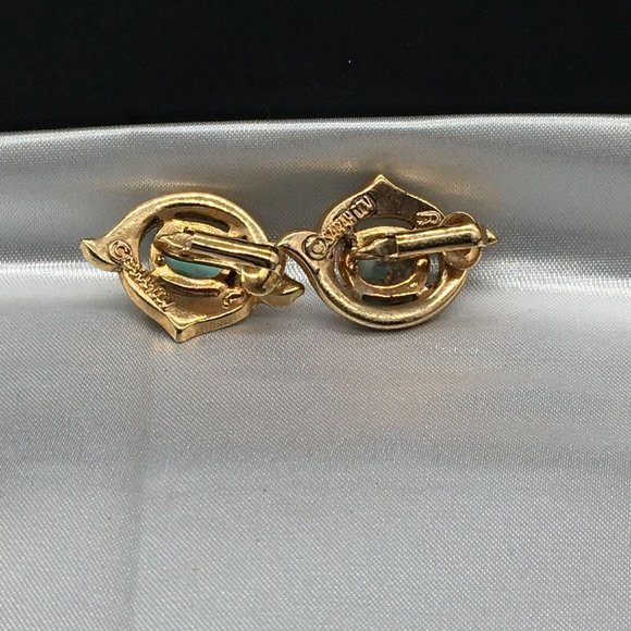 1380 Sarah Cov Earrings Clip On Vintage Gold Toned - Picture 4 of 7